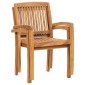 vidaXL Καρέκλες Κήπου 2 τεμ. από Μασίφ Ξύλο Teak με Taupe Μαξιλάρια