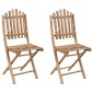 vidaXL Καρέκλες Κήπου Πτυσσόμενες 2 τεμ. από Μπαμπού με Μαξιλάρια