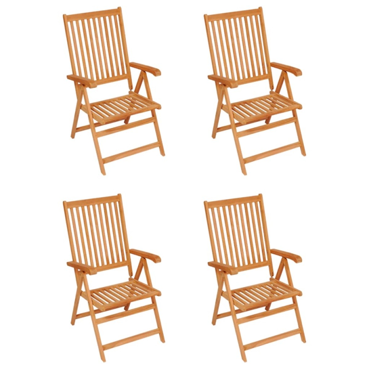 vidaXL Καρέκλες Κήπου 4 τεμ. από Μασίφ Ξύλο Teak & Μπλε Ρουά Μαξιλάρια