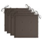 vidaXL Καρέκλες Κήπου 4 τεμ. από Μασίφ Ξύλο Teak με Taupe Μαξιλάρια