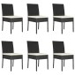vidaXL Σετ Τραπεζαρίας Κήπου 7 τεμ. Μαύρο Συνθετικό Ρατάν