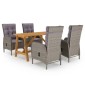 vidaXL Σετ Τραπεζαρίας Κήπου 5 Τεμαχίων Γκρι