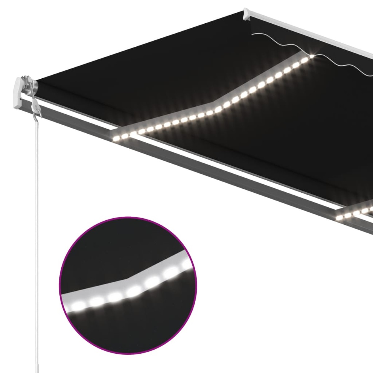 vidaXL Τέντα Αυτόματη με LED & Αισθητήρα Ανέμου Ανθρακί 300 x 250 εκ.
