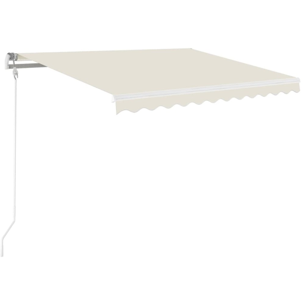 vidaXL Τέντα Συρόμενη Χειροκίνητη με LED Κρεμ 350 x 250 εκ.