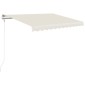 vidaXL Τέντα Συρόμενη Χειροκίνητη με LED Κρεμ 350 x 250 εκ.