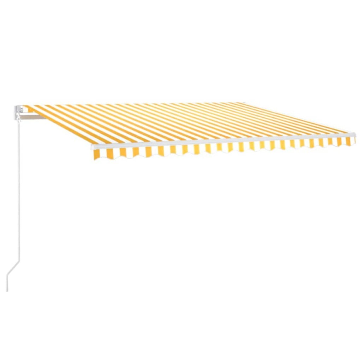 vidaXL Τέντα Συρόμενη Χειροκίνητη με LED Κίτρινο / Λευκό 450 x 300 εκ.