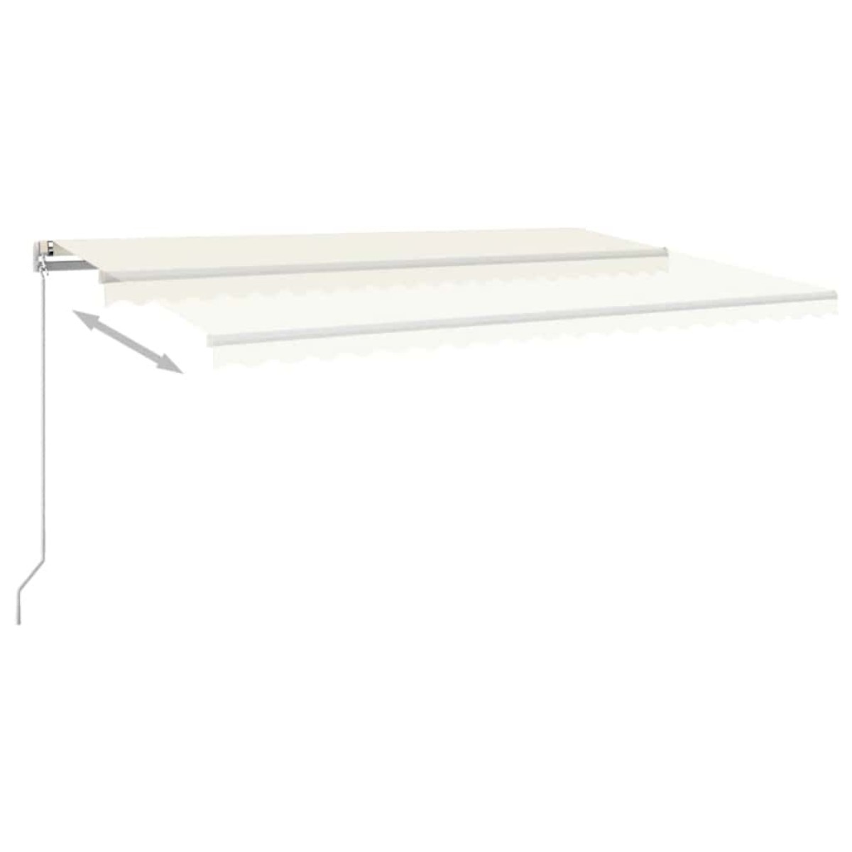 vidaXL Τέντα Συρόμενη Χειροκίνητη με LED Κρεμ 500 x 300 εκ.