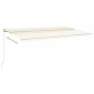 vidaXL Τέντα Συρόμενη Χειροκίνητη με LED Κρεμ 600 x 300 εκ.