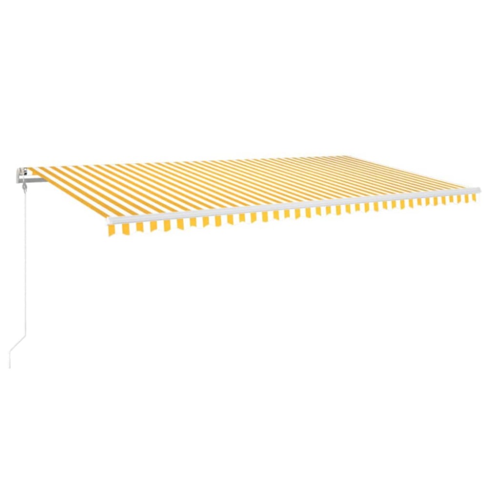 vidaXL Τέντα Αυτόματη με LED&Αισθητήρα Ανέμου Κίτρινο/Λευκό 600x300εκ.