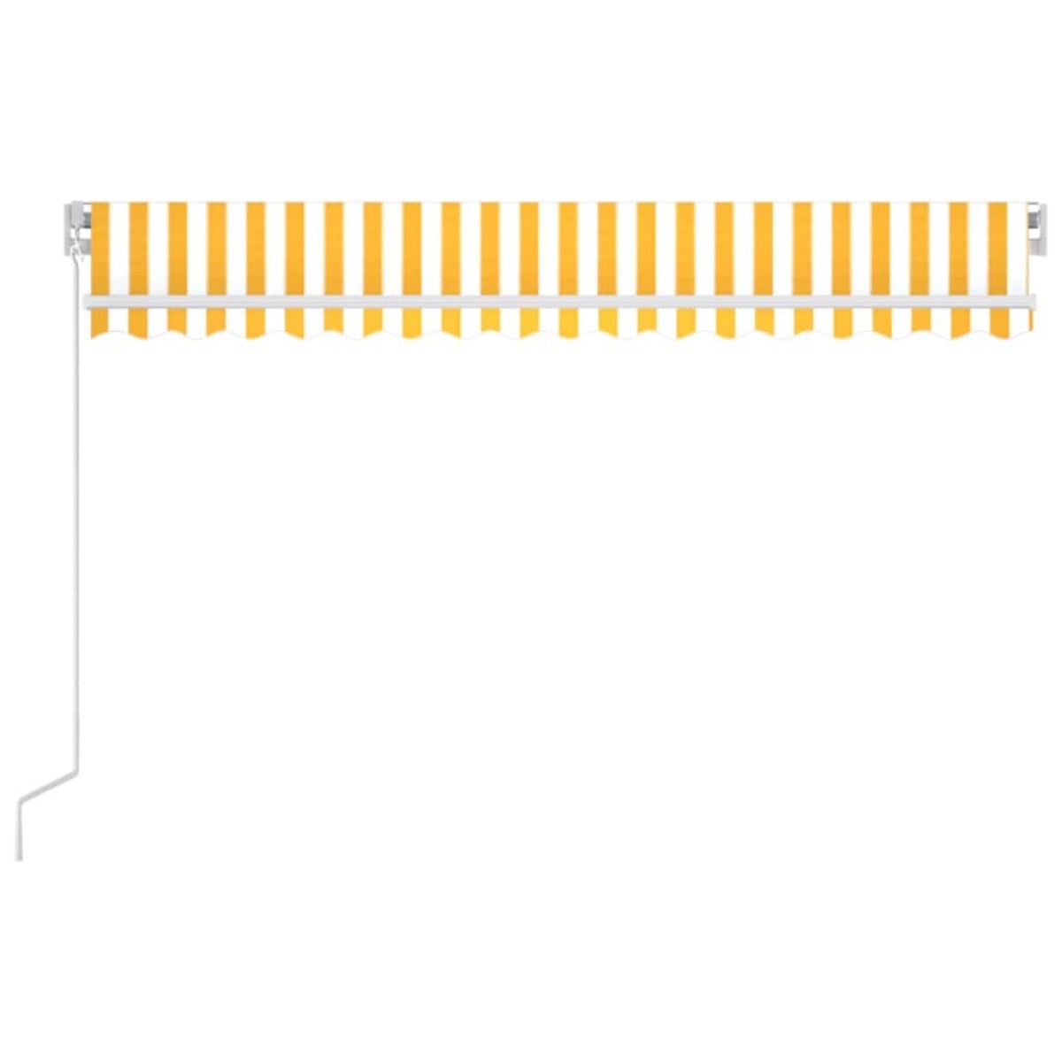 vidaXL Τέντα Συρόμενη Χειροκίνητη με LED Κίτρινο / Λευκό 400 x 350 εκ.