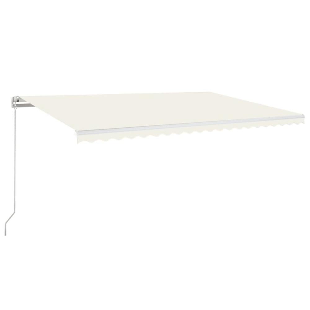 vidaXL Τέντα Συρόμενη Χειροκίνητη με LED Κρεμ 500 x 350 εκ.
