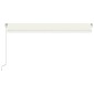 vidaXL Τέντα Συρόμενη Χειροκίνητη με LED Κρεμ 500 x 350 εκ.