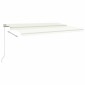 vidaXL Τέντα Συρόμενη Χειροκίνητη με LED Κρεμ 500 x 350 εκ.