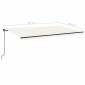 vidaXL Τέντα Συρόμενη Χειροκίνητη με LED Κρεμ 500 x 300 εκ.