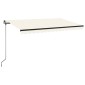 vidaXL Τέντα Συρόμενη Χειροκίνητη με LED Κρεμ 450 x 350 εκ.