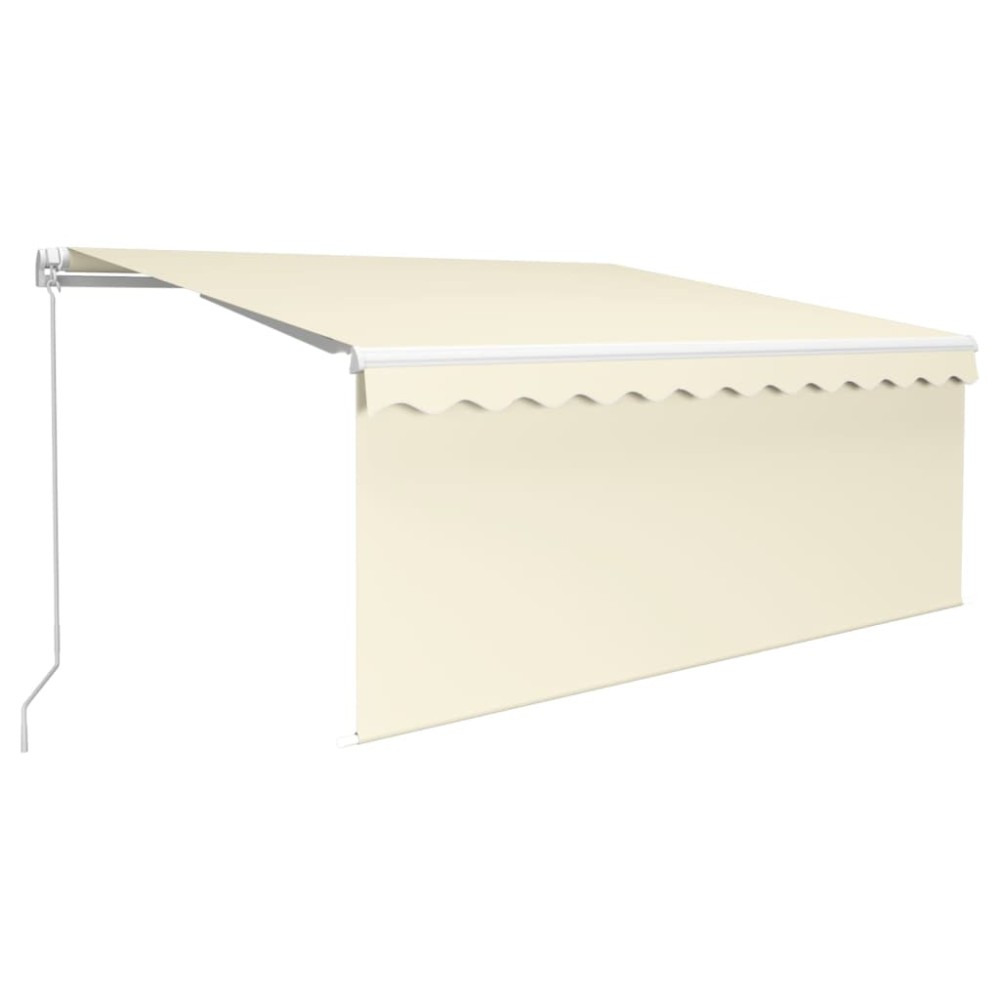 vidaXL Τέντα Συρόμενη Χειροκίνητη με Σκίαστρο & LED Κρεμ 3,5 x 2,5 μ.