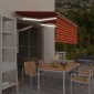 vidaXL Τέντα Συρόμενη Χειρ. Στόρι Σκίασης/LED Πορτοκαλί/Καφέ 3,5x2,5μ
