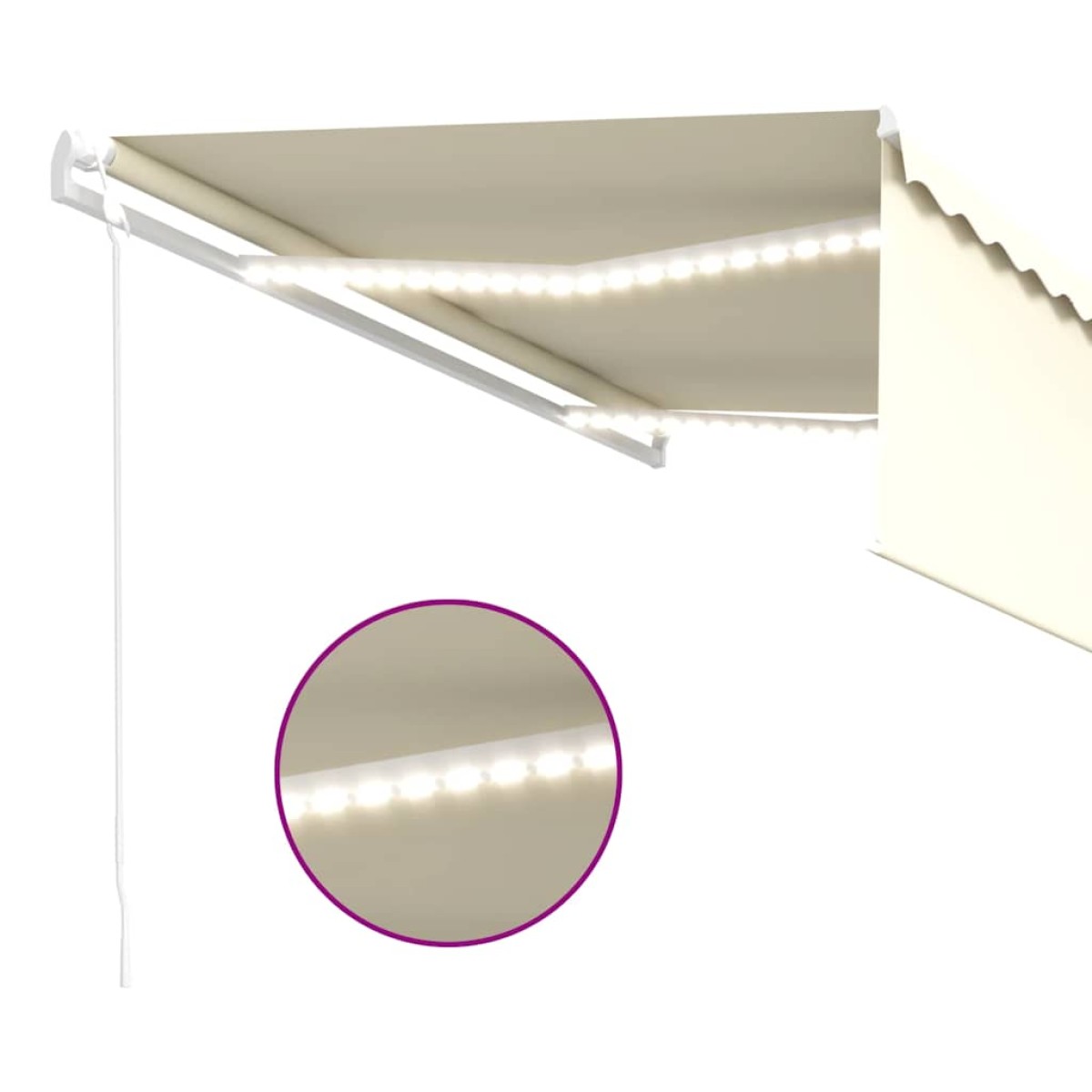 vidaXL Τέντα Αυτόματη με Σκίαστρο/LED/Αισθητήρα Ανέμου Κρεμ 4x3 μ.