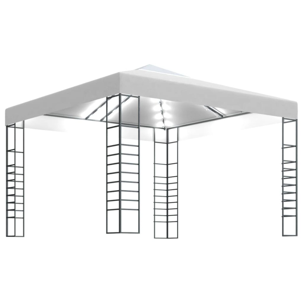 vidaXL Κιόσκι με Φωτάκια LED Λευκό 3 x 3 μ.