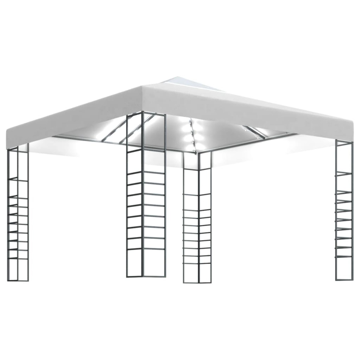 vidaXL Κιόσκι με Φωτάκια LED Λευκό 3 x 3 μ.