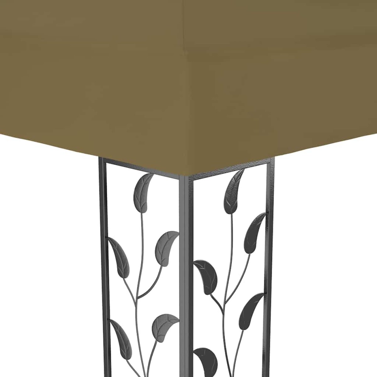 vidaXL Κιόσκι με Διπλή Οροφή και Φωτάκια LED Taupe 3 x 4 μ.