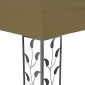 vidaXL Κιόσκι με Διπλή Οροφή και Φωτάκια LED Taupe 3 x 4 μ.