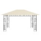 vidaXL Κιόσκι με Σήτα και Φωτάκια LED Κρεμ 4 x 3 x 2,73 μ.