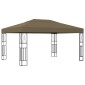 vidaXL Κιόσκι με Φωτάκια Taupe LED 3 x 4 μ. Υφασμάτινο