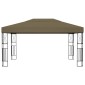 vidaXL Κιόσκι με Φωτάκια Taupe LED 3 x 4 μ. Υφασμάτινο