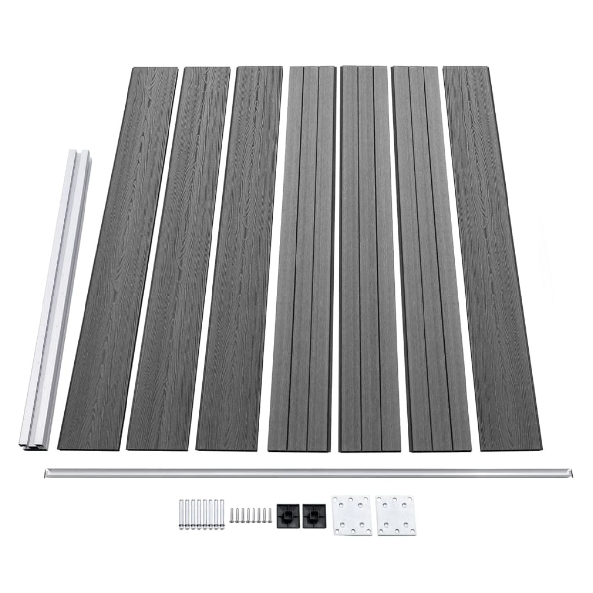 vidaXL Σετ Πάνελ Περίφραξης Γκρι 872 x 146 εκ. από WPC