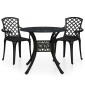 vidaXL Σετ Επίπλων Bistro 3 Τεμαχίων Μαύρο από Χυτό Αλουμίνιο
