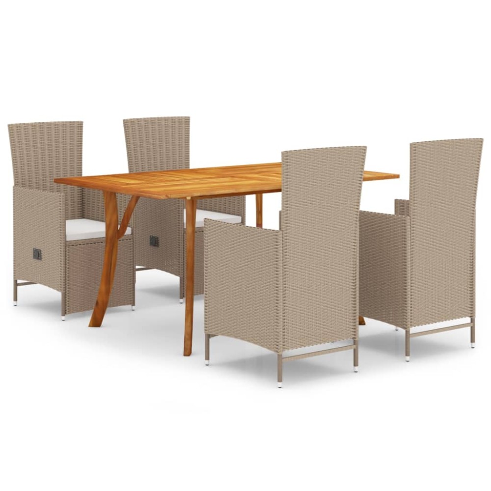 vidaXL Σετ Τραπεζαρίας Κήπου 5 Τεμαχίων Μπεζ