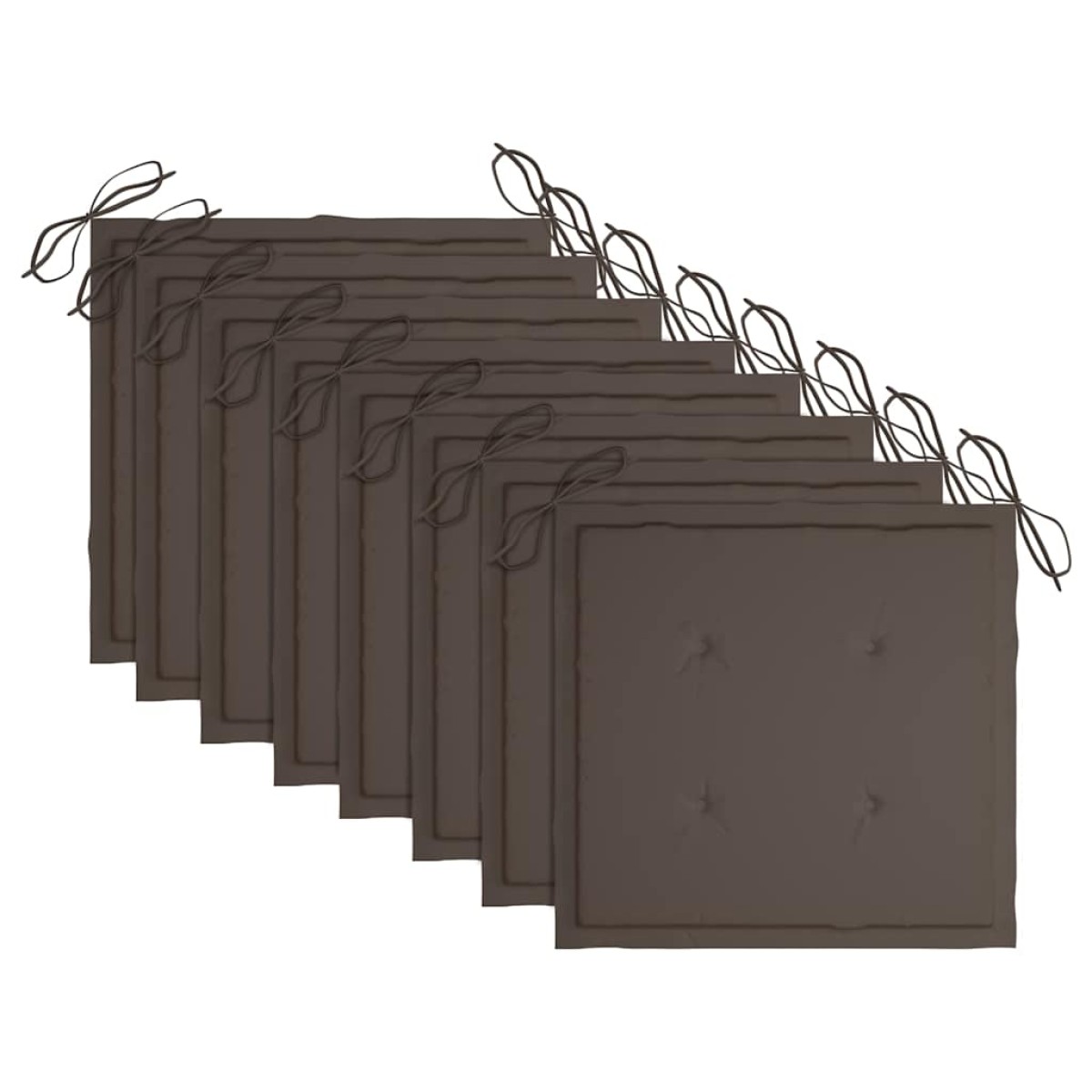 vidaXL Καρέκλες Κήπου 8 Τεμαχίων Μασίφ Ξύλο Teak με Taupe Μαξιλάρια