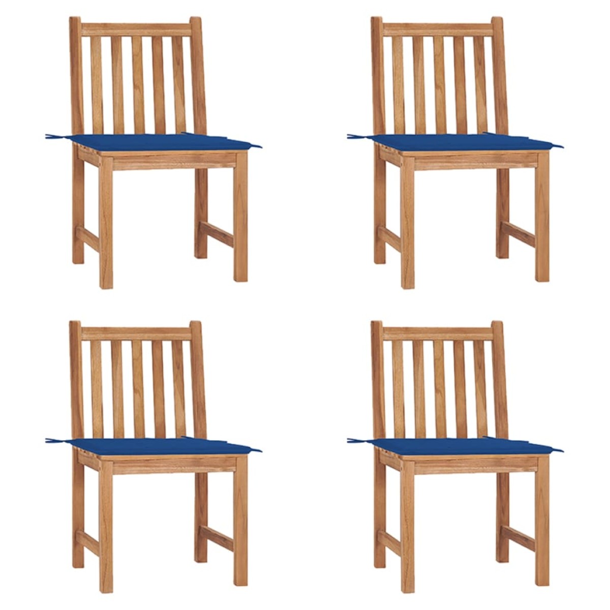 vidaXL Καρέκλες Κήπου 4 Τεμαχίων από Μασίφ Ξύλο Teak με Μαξιλάρια