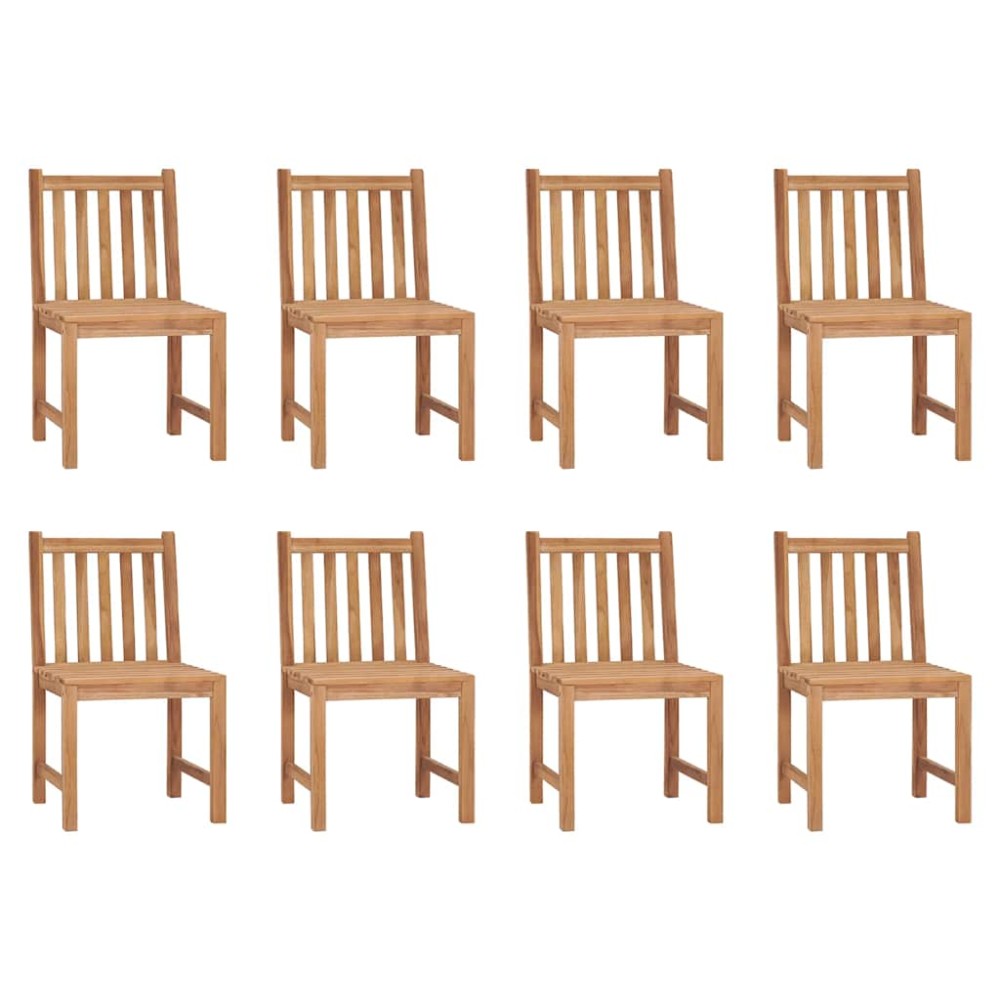vidaXL Καρέκλες Κήπου 8 Τεμαχίων από Μασίφ Ξύλο Teak με Μαξιλάρια