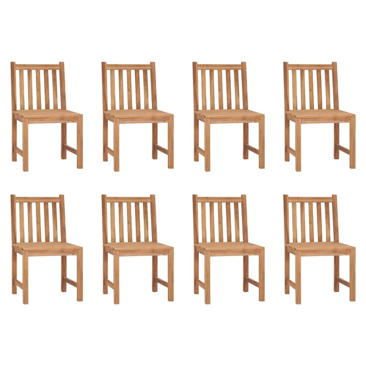 vidaXL Καρέκλες Κήπου 8 Τεμαχίων από Μασίφ Ξύλο Teak με Μαξιλάρια