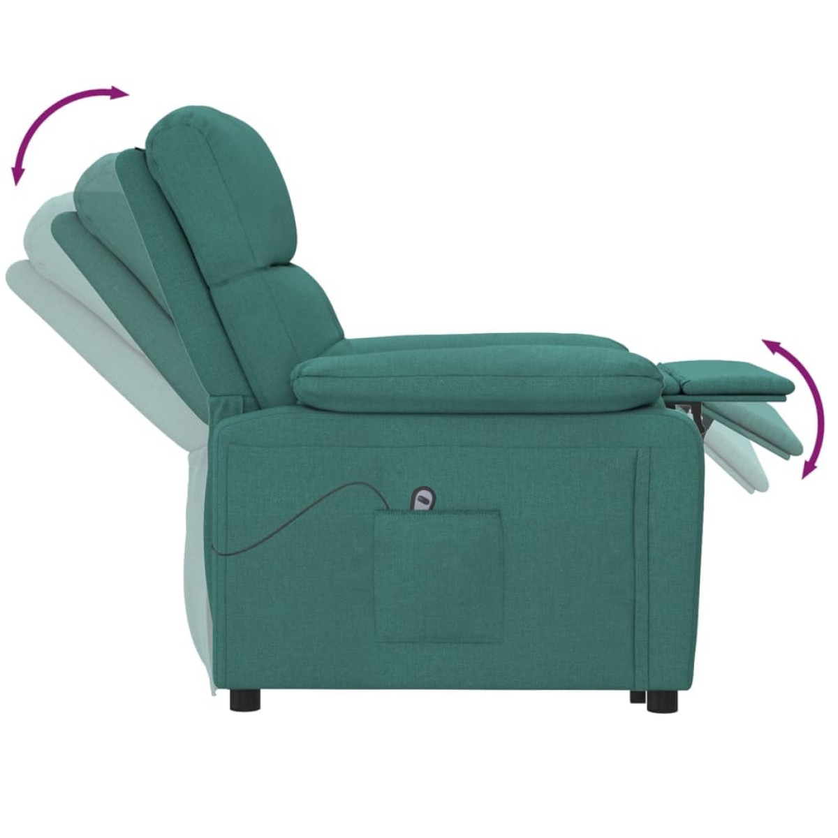 vidaXL Πολυθρόνα Ανακλινόμενη Ηλεκτρική Πράσινο Υφασμάτινη