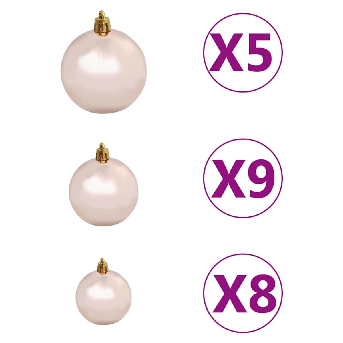 vidaXL Χριστ. Δέντρο Τεχνητό Προφωτισμένο Μπάλες 380 Κλαδιά 150 εκ.