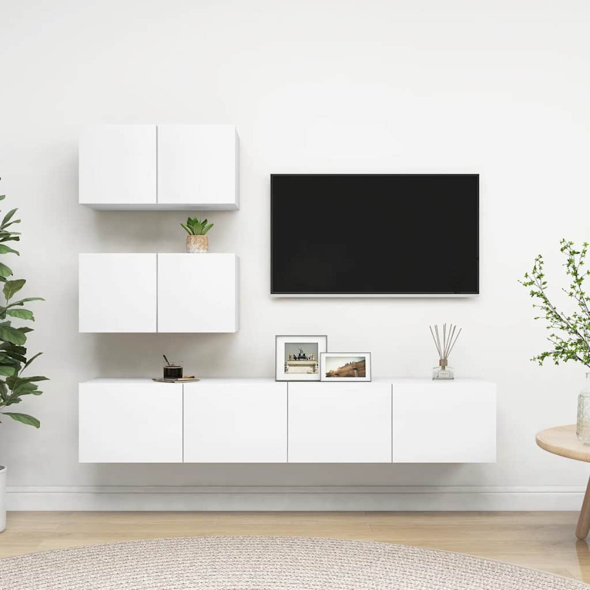 vidaXL Έπιπλα Τηλεόρασης Σετ 4 Τεμαχίων Λευκό από Μοριοσανίδα