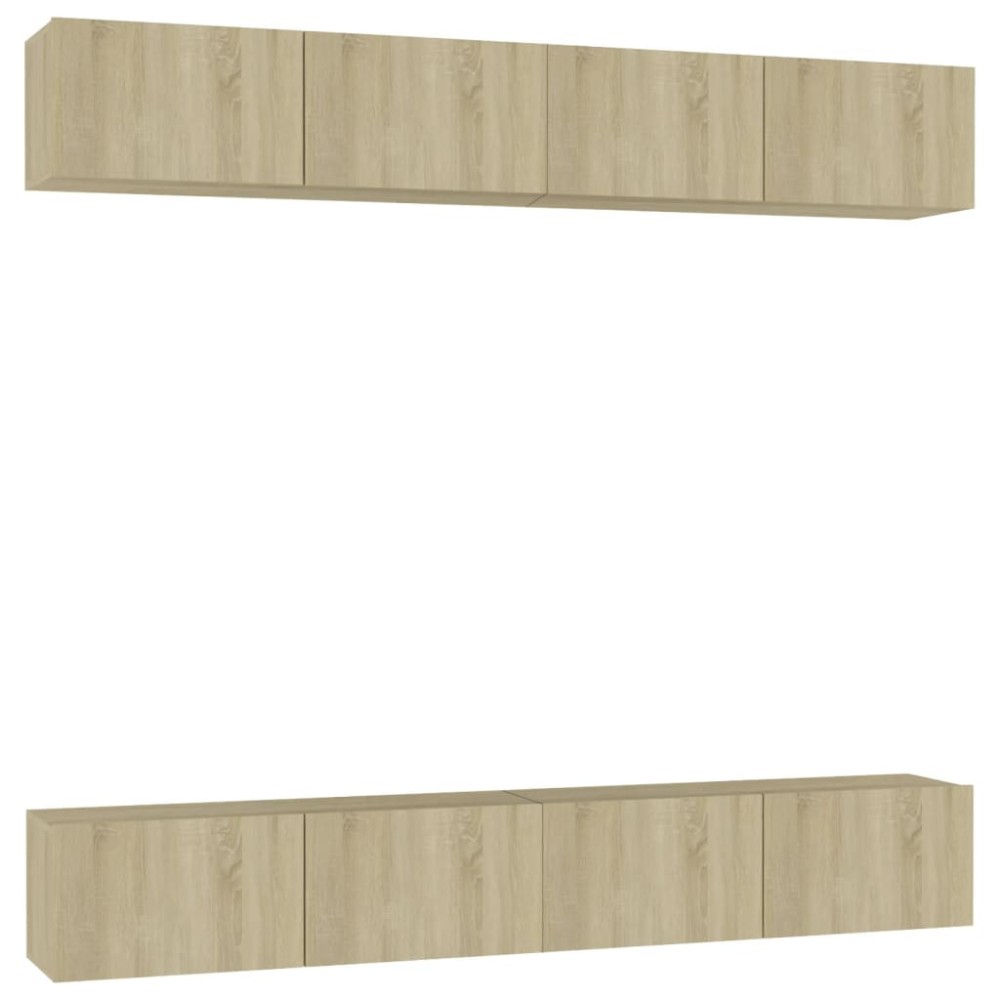 vidaXL Έπιπλα Τηλεόρασης 4 τεμ. Sonoma Δρυς 100x30x30 εκ. Επεξ. Ξύλο
