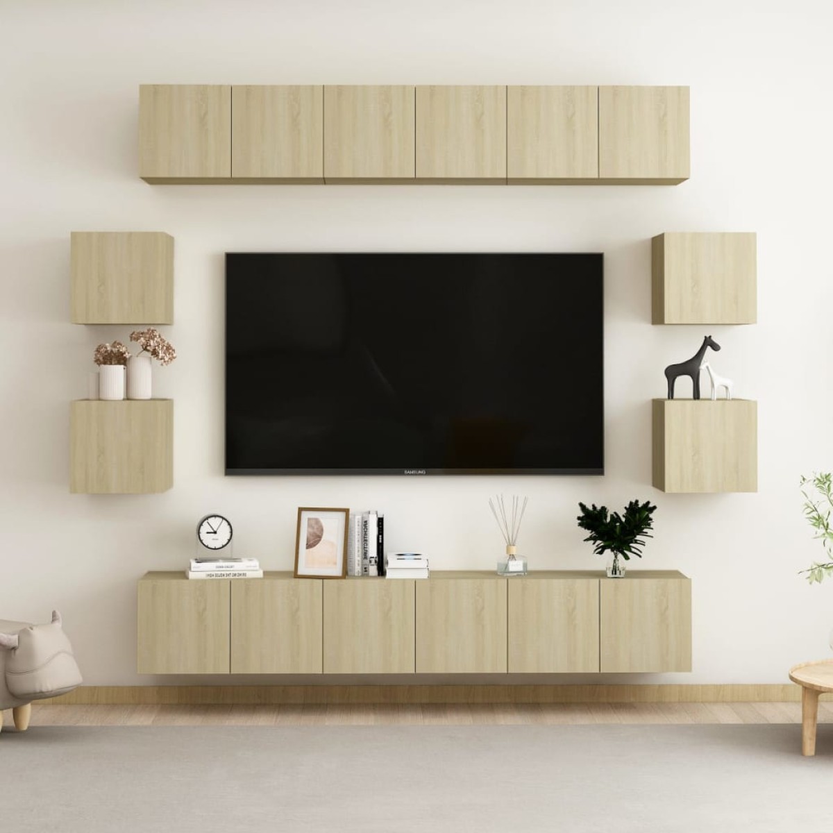 vidaXL Έπιπλα Τηλεόρασης Σετ 10 Τεμαχίων Sonoma Δρυς από Μοριοσανίδα