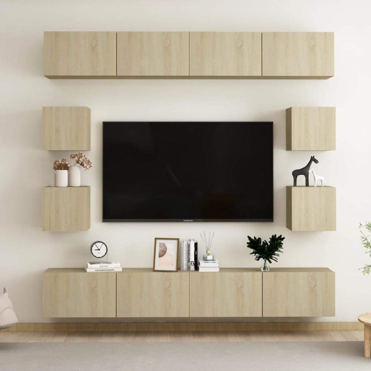 vidaXL Έπιπλα Τηλεόρασης Σετ 8 Τεμαχίων Sonoma Δρυς από Μοριοσανίδα