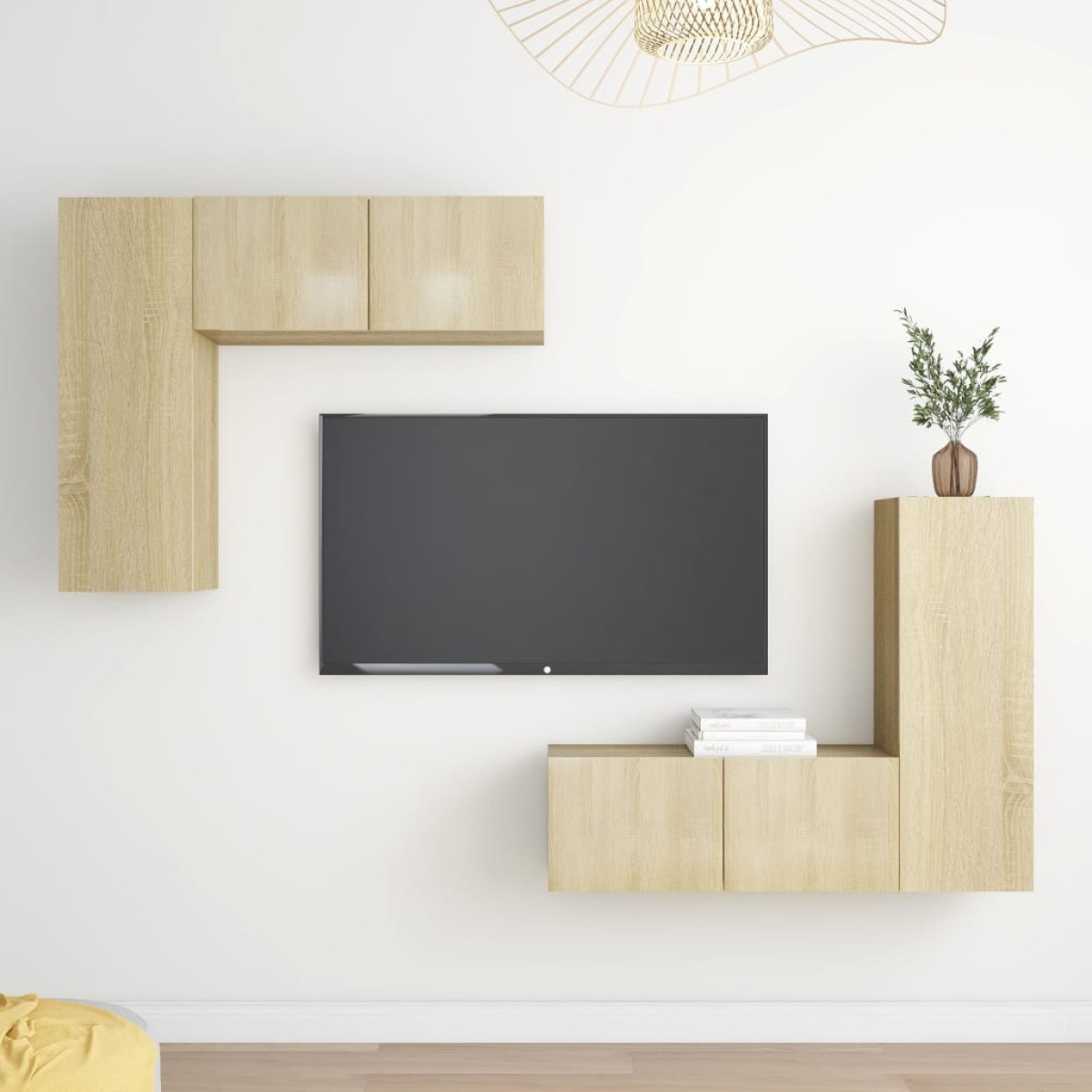 vidaXL Έπιπλο Τηλεόρασης Σετ 4 Τεμαχίων Sonoma Δρυς από Μοριοσανίδα