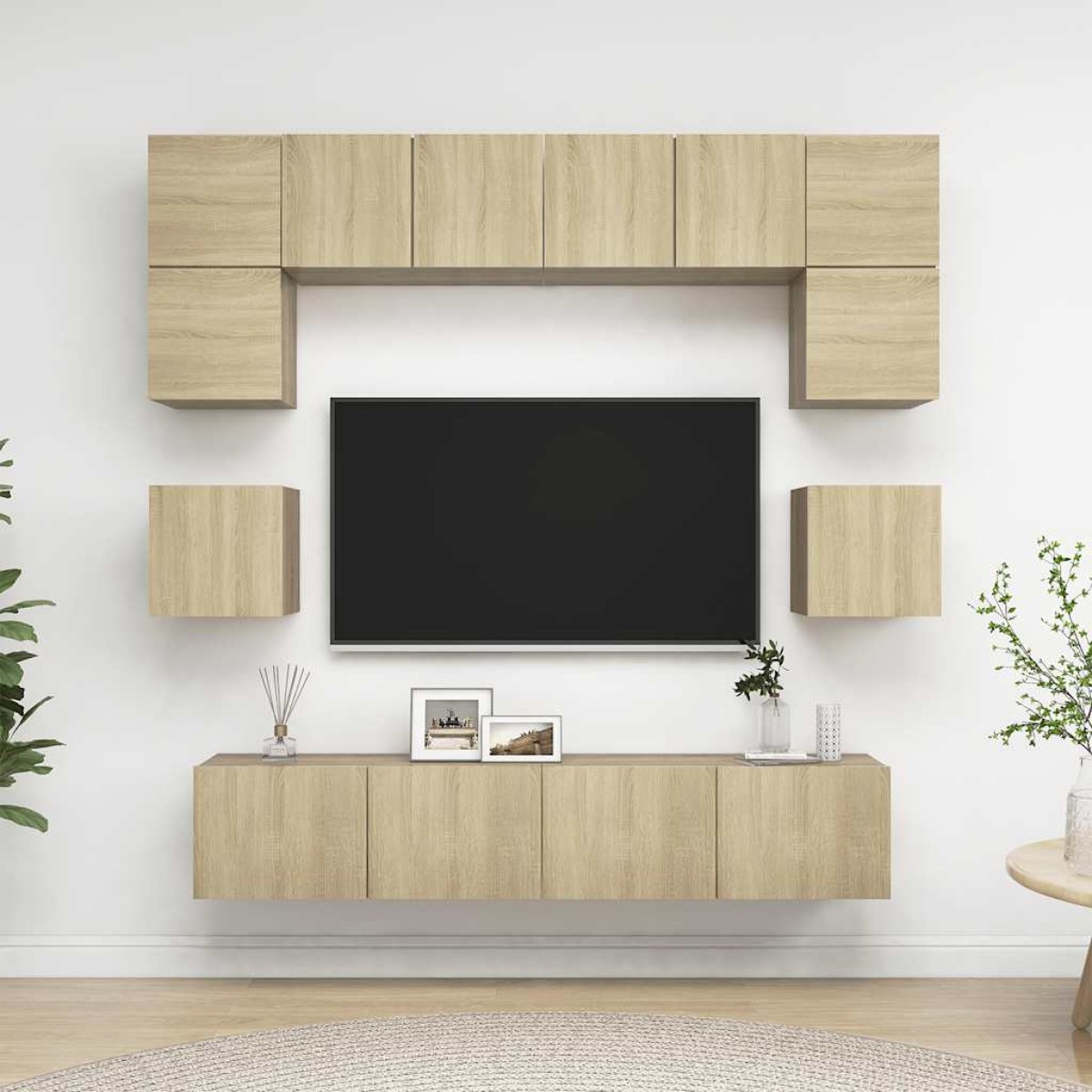 vidaXL Έπιπλα Τηλεόρασης Σετ 8 Τεμαχίων Sonoma Δρυς από Μοριοσανίδα