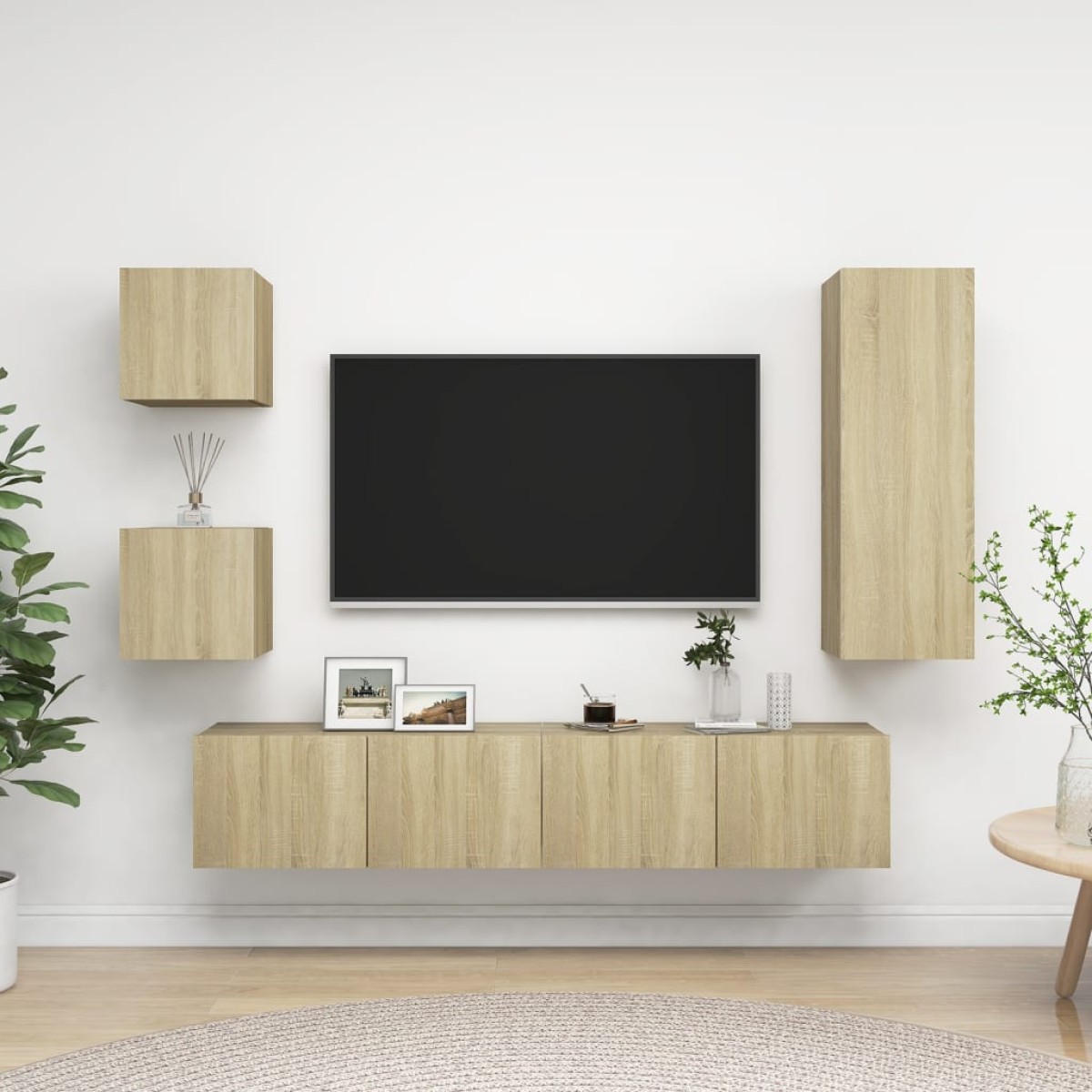 vidaXL Έπιπλα Τηλεόρασης Σετ 5 Τεμαχίων Sonoma Δρυς από Μοριοσανίδα