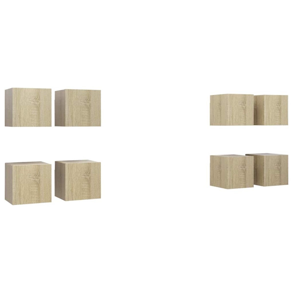 vidaXL Έπιπλα Τηλεόρασης Κρεμαστά 8 τεμ. Sonoma Δρυς 30,5x30x30 εκ.