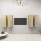 vidaXL Έπιπλα Τηλεόρασης 4 τεμ. Sonoma Δρυς 30,5x30x90 εκ. Μοριοσανίδα