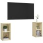 vidaXL Έπιπλα Τηλεόρασης 2 τεμ Sonoma Δρυς 72x35x36,5εκ Μοριοσανίδα