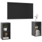 vidaXL Έπιπλα Τηλεόρασης 2 τεμ. Γυαλ. Γκρι 72x35x36,5 εκ. Μοριοσανίδα
