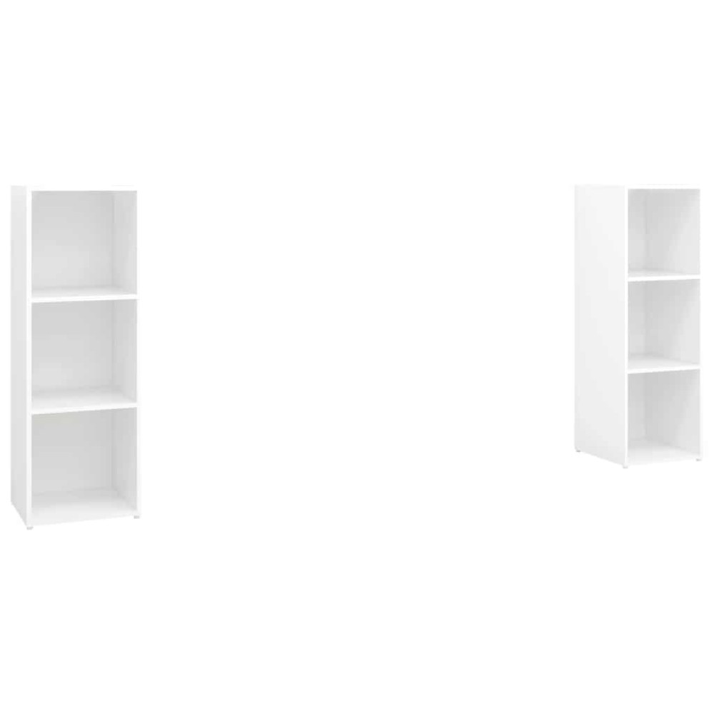 vidaXL Έπιπλα Τηλεόρασης 2 τεμ. Λευκά 107 x 35 x 37 εκ. Μοριοσανίδα